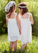 A-line Square Neckline Simple Lace Flower Girl Dresses, FG0113