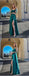 Green Satin Long Sleeves Side Slit Long Bridesmaid Dresses, SFWG00422
