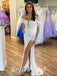 Elegant Lace And Tulle Cold Shoulder Sleeveless Side Slit Mermaid Long Prom Dresses,SFPD0654