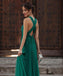Simple Halter Green A-line Chiffon Prom Dresses,SFPD0172
