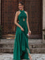 Simple Halter Green A-line Chiffon Prom Dresses,SFPD0172