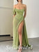Sexy Special fabric Sleeveless Side Slit Mermaid Long Prom Dresses, PD0860