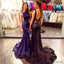 Gorgeous Sexy Scoop Neckline Backless Long Mermaid Sequin Prom Dresses, PD0243