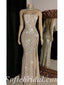 Sexy Sequin Spaghetti Straps Sleeveless Lace Up Back Side Slit Mermaid Long Prom Dresses,SFPD0524