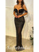 Sexy Tulle And Sequin Off Shoulder V-Neck Sleeveless Mermaid Long Prom Dresses With Beading, PD0826