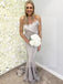 Silver Mermaid Bridesmaid Dresses, Elegant Bridesmaid Dresses, Long Bridesmaid Dresses, WG12