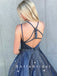 A-Line Spaghetti Straps Custom Long Prom Dresses With Beading,SFPD0029