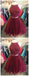 Two Piece Cheap Short Lace Beaded Dark Red Homecoming Dresses 2018, CM482