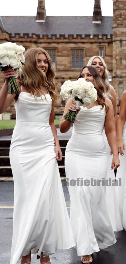 Spaghetti Straps Simple Long Bridesmaid Dresses Online,SFWG00391
