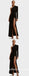 Elegant Black Satin One Sleeve Side Slit Sheath Floor Length Prom Dresses,SFPD0301
