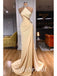 Sexy Satin Sleeveless Side Slit Mermaid Long Prom Dresses With Rhinestone,SFPD0700