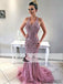 Sexy V-neck Rhinestone Beaded Prom Dresses, Long Mermaid Prom Dresses, Prom Dresses, PD0398