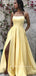 New Arrival A-Line Spaghetti Straps Split Side Cheap Long Prom Dresses,SFPD0033