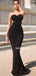 Sexy Straight Mermaid Blac kOpen Back Long Prom Dresses,SFPD0153