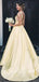 Simple A-Line V-Neck Sleeveless Red Long Prom Dresses With Pockets,SFPD0036