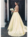 Simple A-Line V-Neck Sleeveless Red Long Prom Dresses With Pockets,SFPD0036