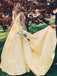 Simple A-Line V-Neck Sleeveless Red Long Prom Dresses With Pockets,SFPD0036