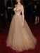 Sparkly A-line Floor-length Sweetheart Long Tulle Prom Dresses, PD0028