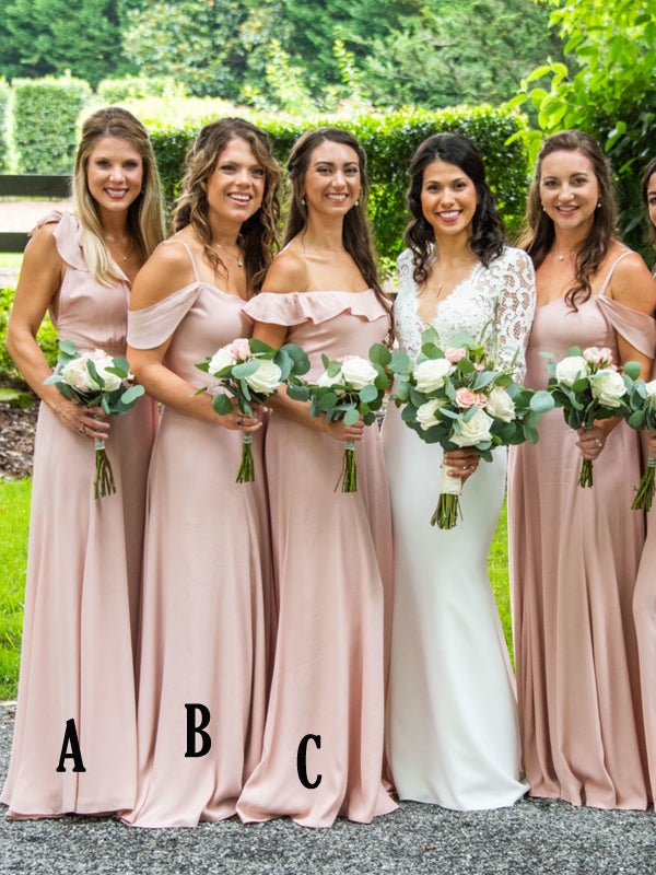 Mismatched Floor-length Simple Cheap Bridesmaid Dresses,SFWG00368