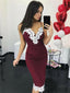 Sheath Spaghetti Straps Knee-Length Appliques Homecoming Dresses, HD0121