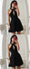 Halter Sleeveless Black Simple Cheap Short Homecoming Dress, HD0131