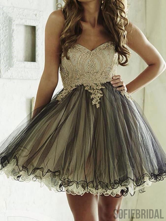 Cheap Cute Simple Lace Grey Homecoming Dresses 2018, CM489