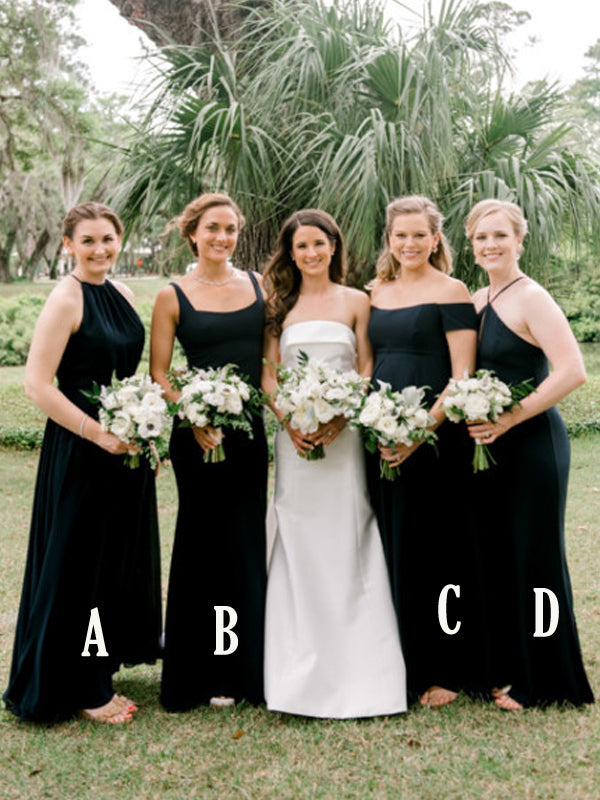 Mismatched Floor-length Simple Mermaid Cheap Bridesmaid Dresses,SFWG00369