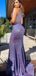 Two Piece One Shoulder Mermaid Simple Long Prom Dresses,SFPD0095