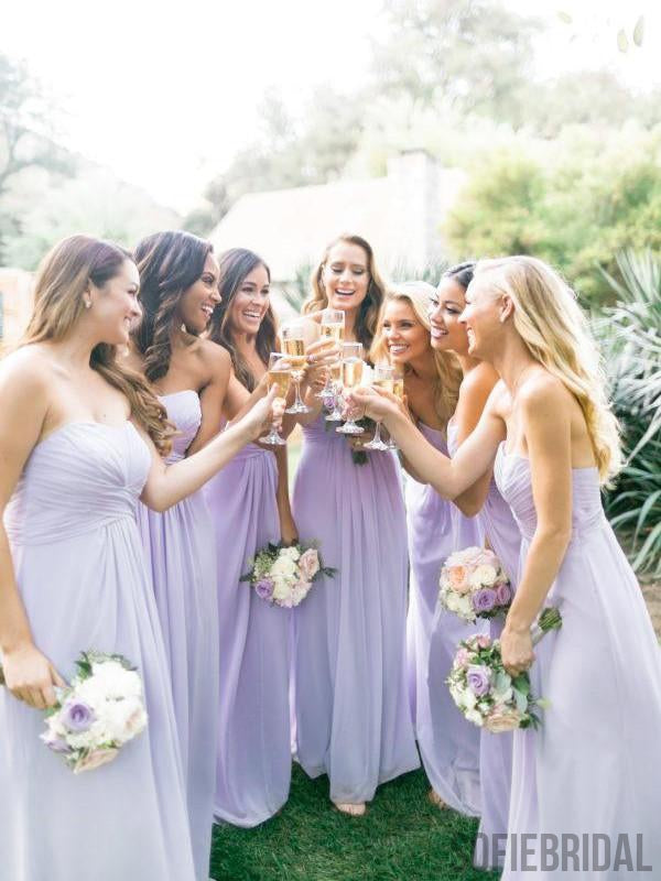 Sweetheart Strapless Sleeveless Chiffon Bridesmaid Dress With Pleats, BD1013