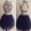 Popular navy two pieces gorgeous lovely homecoming prom dresses, SF0067
