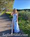 Sexy Blue Satin Spaghetti Straps Sleeveless Side Slit Mermaid Long Prom Dresses,SFPD0527