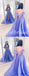 Sexy Shiny Tulle Cold Shoulder V-Neck Sleeveless Lace Up Side Slit A-Line Long Prom Dresses With Feather,SFPD0699