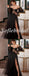 Sexy Black Tulle Sweetheart V-Neck Side Slit A-Line Long Prom Dresses, PD0844