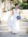 Newest V-neck Sleeveless See-though Back Lace Wedding Dresses, WD0474