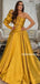 Gorgerous One-shoulder A-line Satin Long Prom Dresses,SFPD0150