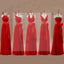 Mismatched Junior Chiffon Red Long A Line Formal Cheap Maxi Bridesmaid Dresses with Bow, WG63