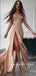 Mermaid V-Neck Spaghetti Straps Split Side Cheap Long Prom Dresses,SFPD0066