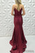 Spaghetti Long Mermaid Front Slit Prom Dresses, Cheap Prom Dresses , PD0780
