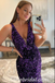 Shiny Sequin V-Neck Mermaid Long Prom Dresses/Graduation Evening Dresses,SFPD0281