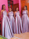 Sequin One Shoulder A-Line Long Bridesmaid Dresses, SFWG00421