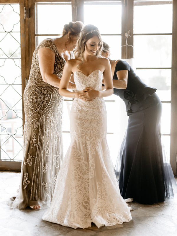 Simple Sweetheart Mermaid Lace Long Wedding Dresses Online,SFWD0045