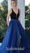Elgant Velvet Top Tulle Bottom Spaghetti Straps V-Neck Sleeveless Side Slit A-Line Long Prom Dresses,SFPD0629