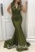 Sexy Soft Satin Spaghetti V-Neck Straps Sleeveless Mermaid Long Prom Dresses,PD0793