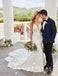Mermaid Spaghetti Straps Lace Long Wedding Dresses,SFWD0007