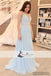 Spaghetti Beaded Light Blue Chiffon Prom Dresses, Formal Dresses, Evening Dresses, PD0473
