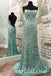 Sexy Shiny Mint Green Sequin Halter Sleeveless Criss Cross Mermaid Long Prom Dresses,SFPD0383