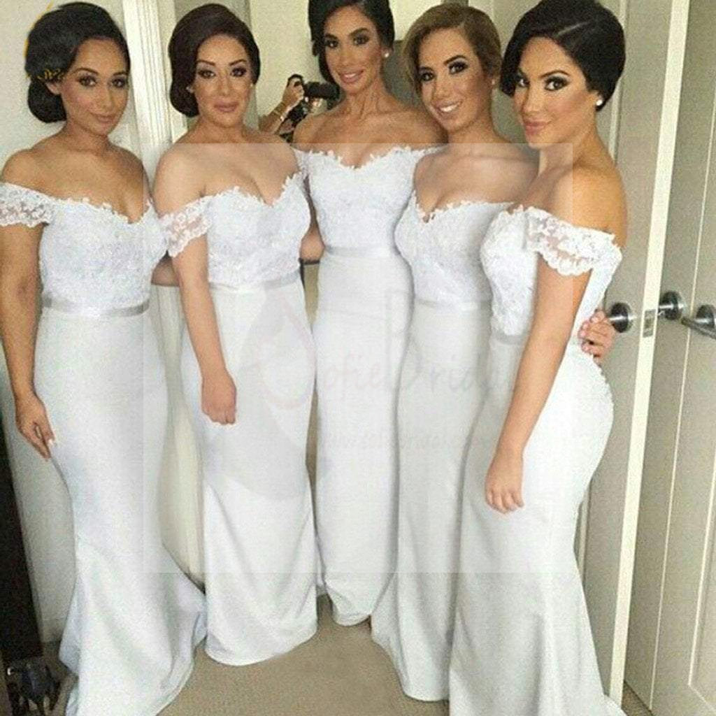 Off Shoulder Sweet Heart Sexy Mermaid Long Pretty Cheap Wedding Guest Bridesmaid Dresses, WG82