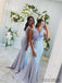 Mermaid V-neck Sleeveless Long Simple Cheap Bridesmaid Dresses, BD1064