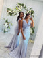 Mermaid V-neck Sleeveless Long Simple Cheap Bridesmaid Dresses, BD1064
