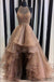 Halter Top Illusion Rhinestone Beaded Hi-low Tulle Prom Dresses, Most Popular Long Prom Dresses, PD0316